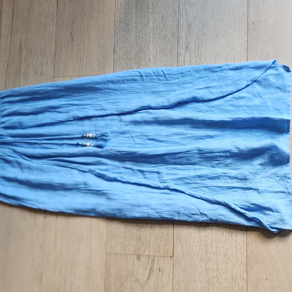 Blue Island Beach Maxi Cover-Up in Chambray Blue - Picture 4 of 11
